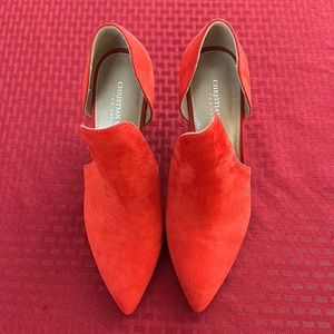 Christian Siriano Red Faux Suede Pumps